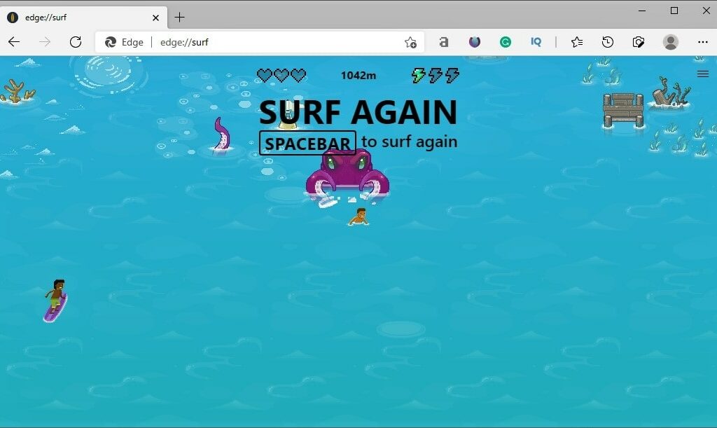 Microsoft Edge Surf game Cheats Easter Eggs New