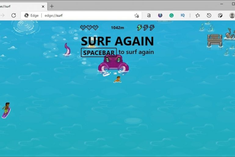 Microsoft Edge Surf game Cheats Easter Eggs New