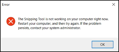 Snipping Tool is not working error