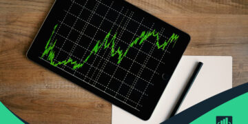 tableta con datos que representan: Mercado de valores