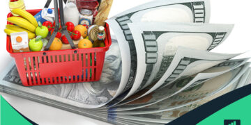 cesta de compras encima del dinero que representa ¿qué es la inflación?